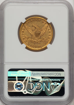 1866-S $10 NO MOTTO Liberty Eagle NGC AU55 (772603072)