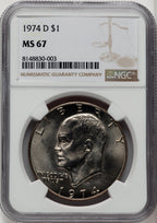 1974-D $1 Eisenhower Dollar NGC MS67 (772775016)