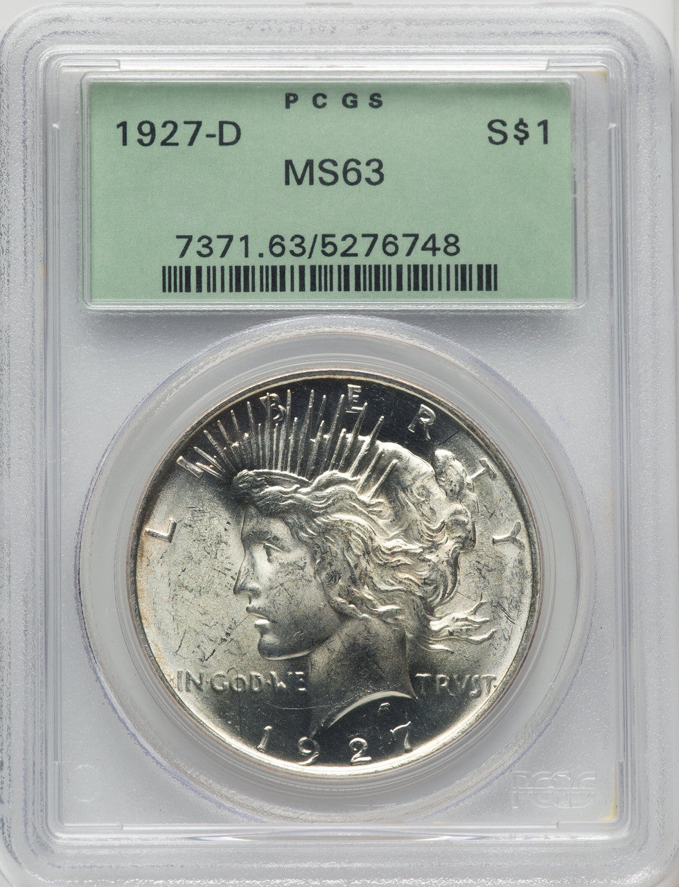 1927-D Peace Dollar PCGS MS63 (772837010)