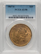 1867-S $20 Liberty Double Eagle PCGS AU58 (772838003)