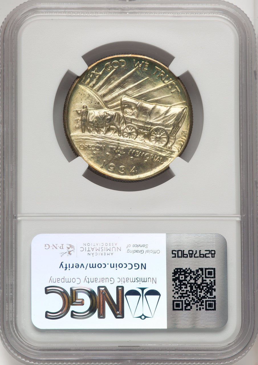 1934-D 50C Oregon Commemorative Silver NGC MS67 (772775021)