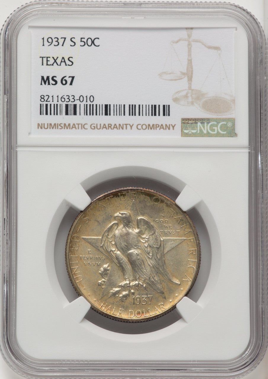 1937-S 50C Texas Commemorative Silver NGC MS67