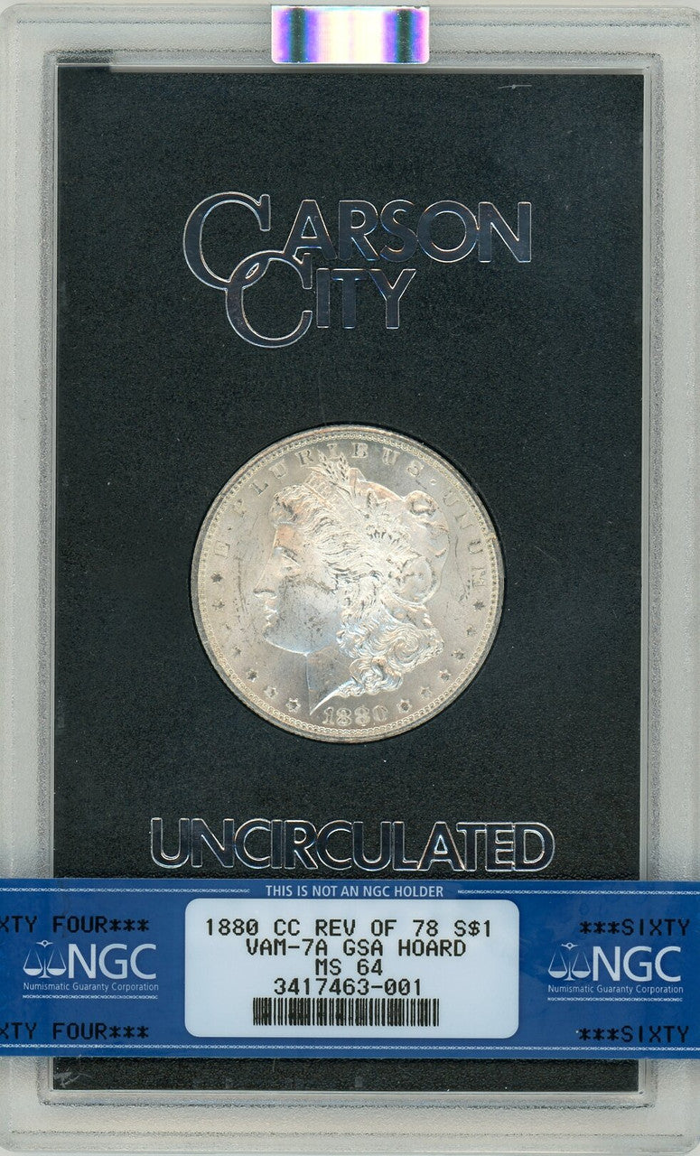 1880-CC 8/7 REV 78 GSA Hoard Morgan Dollar NGC MS64