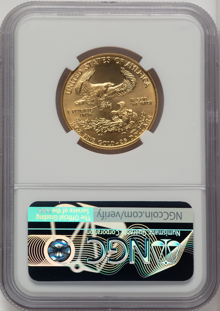 1991 $25 Half-Ounce Gold Eagle Brown Label NGC MS70 (768809001)