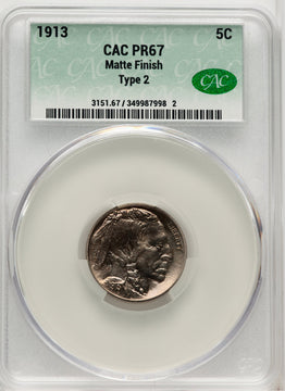 1913 5C Type Two Proof Buffalo Nickel CACG PR67