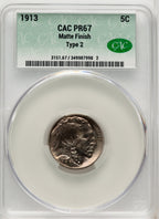 1913 5C Type Two Proof Buffalo Nickel CACG PR67