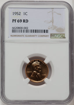 1952 1C RD Proof Lincoln Cent NGC PR69