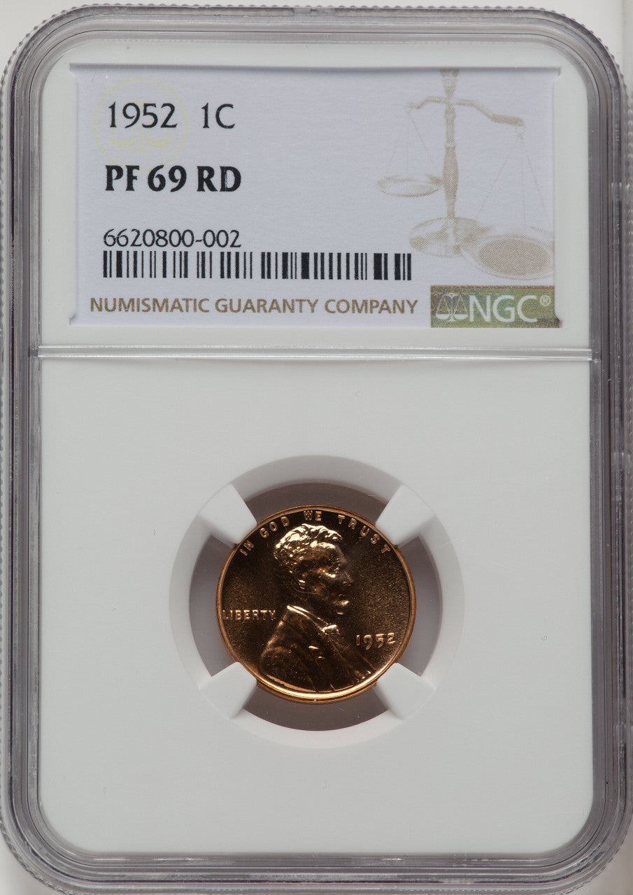 1952 1C RD Proof Lincoln Cent NGC PR69