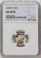 1938-D 10C FB Mercury Dime NGC MS68 (772782005)