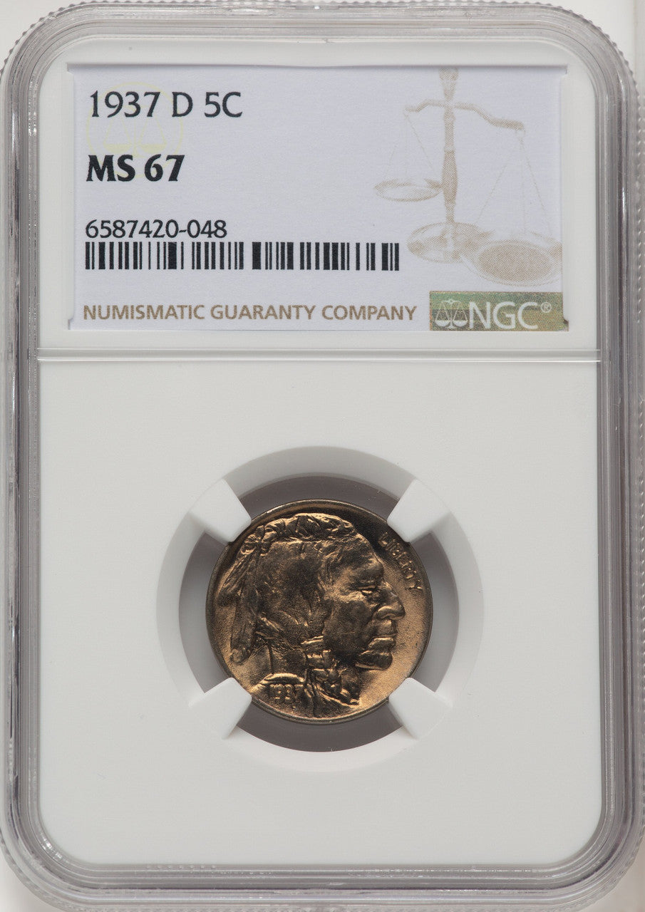 1937-D 5C Buffalo Nickel NGC MS67 (772810004)