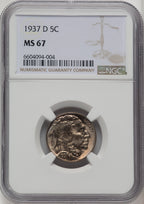 1937-D 5C Buffalo Nickel NGC MS67 (772810005)