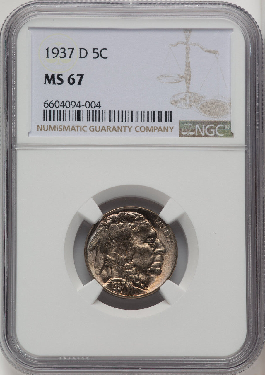1937-D 5C Buffalo Nickel NGC MS67 (772810005)