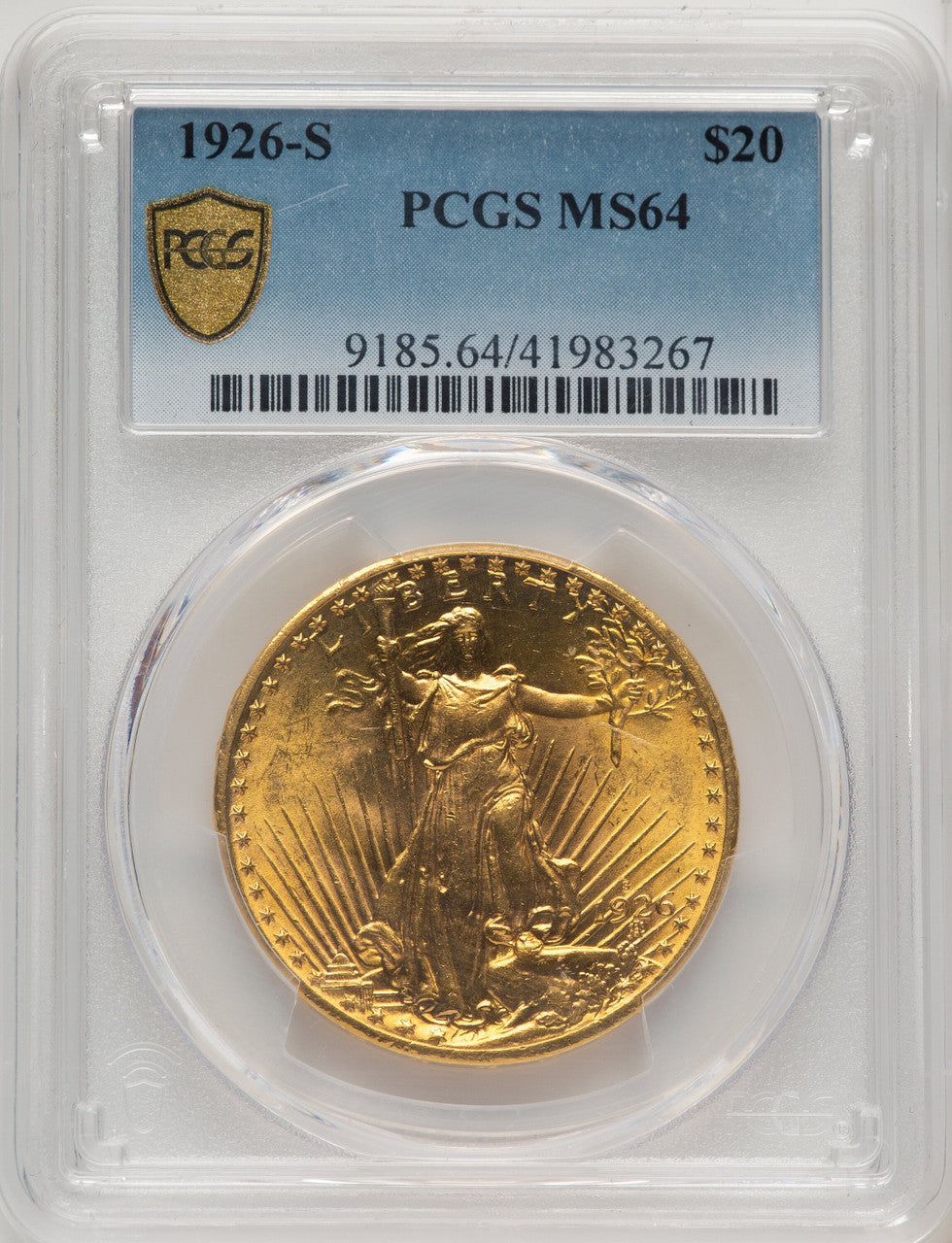 1926-S $20 Saint-Gaudens Double Eagle PCGS MS64 (772603152)