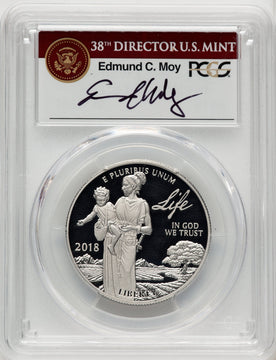 2018-W $100 One Ounce Platinum Eagle Life Moy Ed Moy PCGS PR70