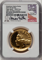 2019-W G$100 American Liberty High Relief Enhanced UC Mike Castle NGC MS70