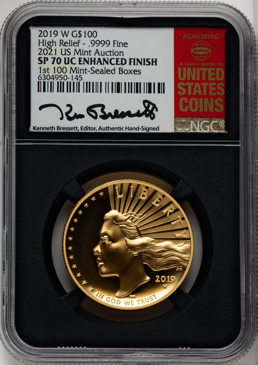 2019-W G$100 American Liberty High Relief Enhanced UC NGC MS70