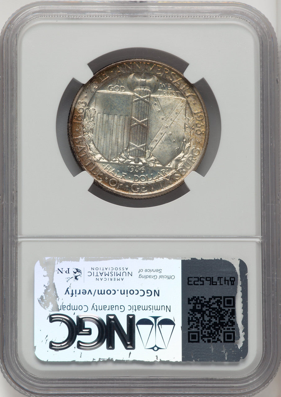 1936 50C Gettysburg CAC Commemorative Silver NGC MS66+