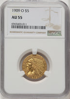 1909-O $5 Indian Half Eagle NGC AU55 (772812001)