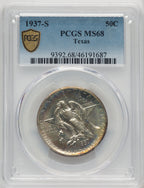1937-S 50C Texas Commemorative Silver PCGS MS68