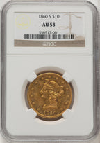 1860-S $10 Liberty Eagle NGC AU53