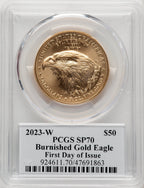 2023-W Burnished Gold Eagle 1 oz FDI David Hall PCGS MS70