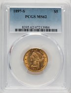 1897-S $5 Liberty Half Eagle PCGS MS62
