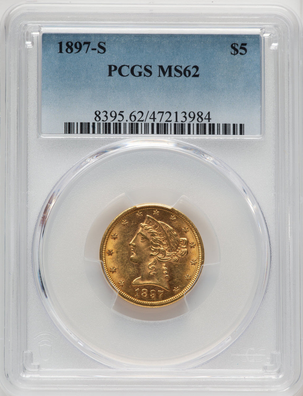 1897-S $5 Liberty Half Eagle PCGS MS62