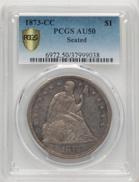 1873-CC Seated Dollar PCGS AU50