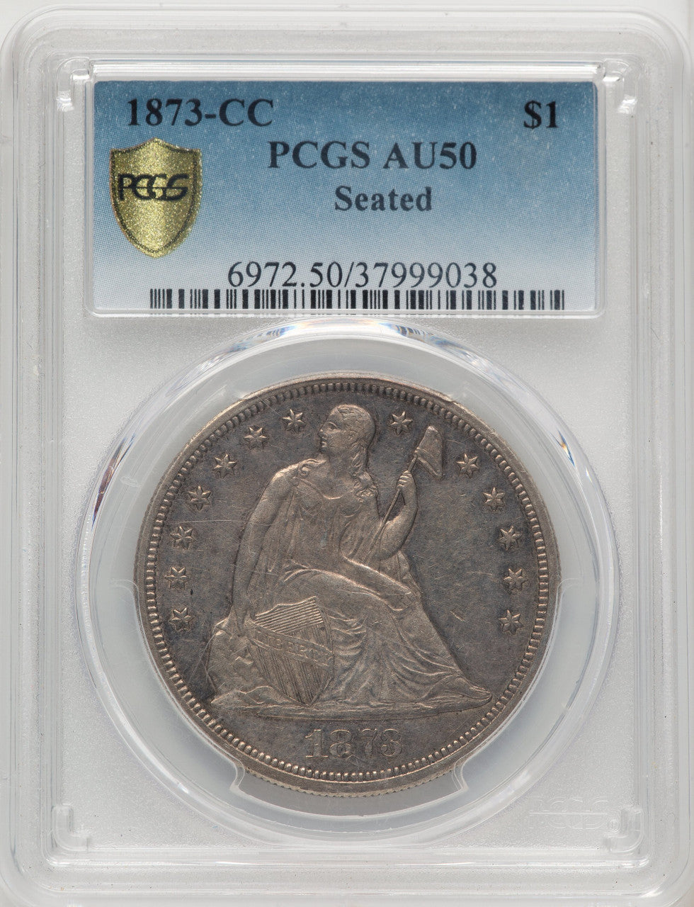 1873-CC Seated Dollar PCGS AU50
