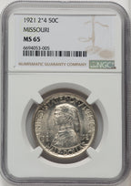 1921 50C Missouri 2x4 Commemorative Silver NGC MS65 (771662014)