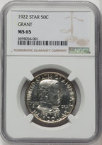 1922 50C Grant With Star Commemorative Silver NGC MS65 (771662013)