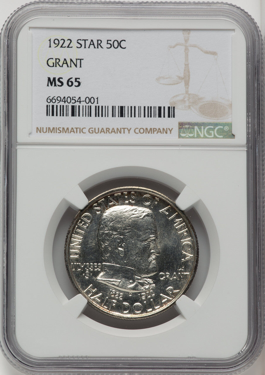 1922 50C Grant With Star Commemorative Silver NGC MS65 (771662013)