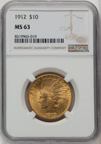 1912 $10 Indian Eagle NGC MS63 (177185337)
