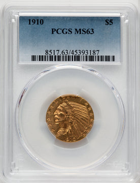 1910 $5 Indian Half Eagle PCGS MS63 (177204450)