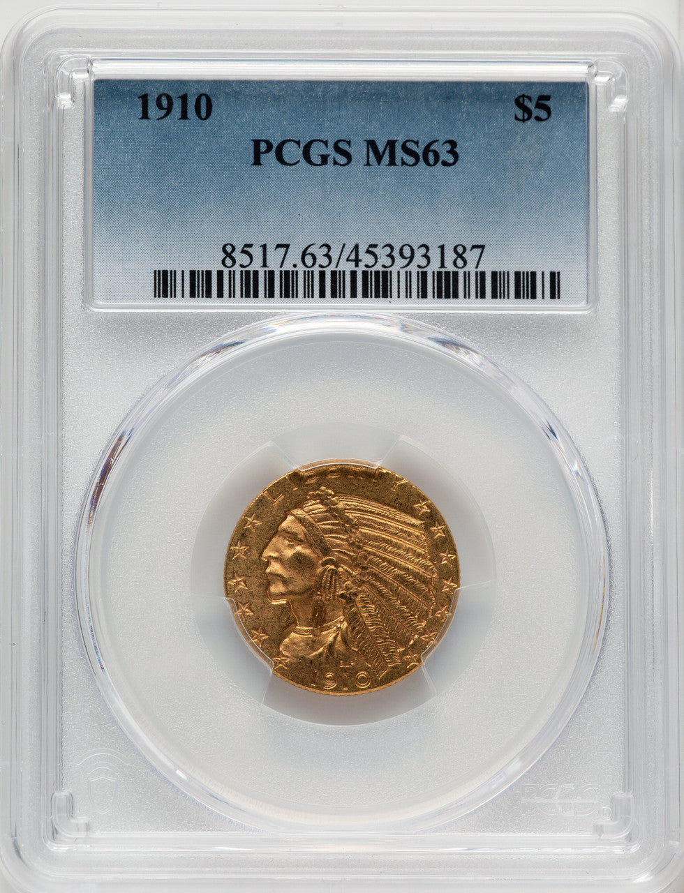 1910 $5 Indian Half Eagle PCGS MS63 (177204450)