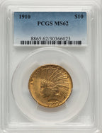 1910 $10 Blue Gradient Indian Eagle PCGS MS62