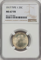 1917 Type One FH Standing Liberty Quarter NGC MS67 (769223006)