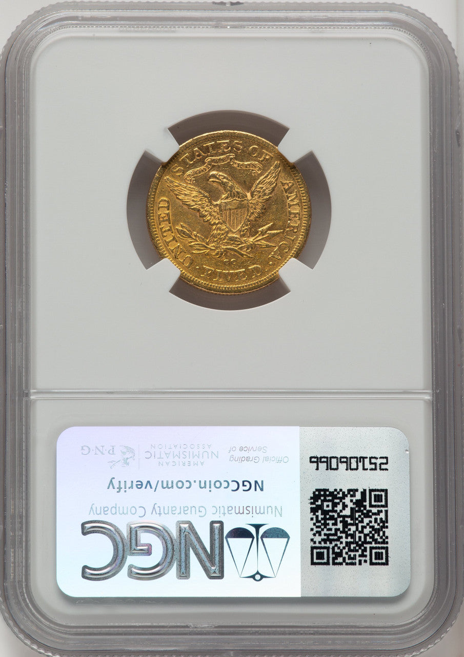 1877-CC $5 Liberty Half Eagle NGC AU53