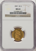 1807 $2.50 BD-1 R.3 Early Quarter Eagle NGC MS63