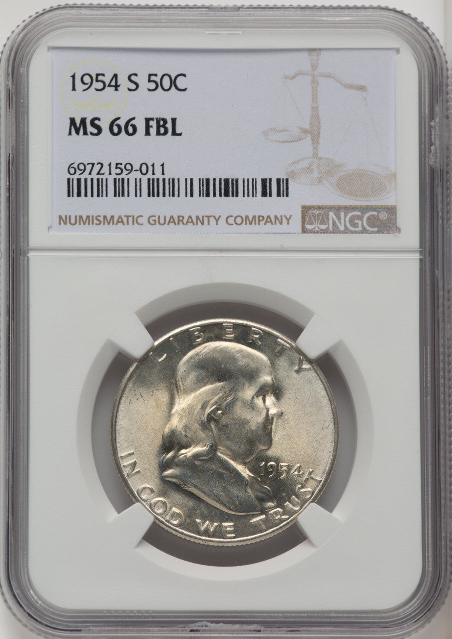 1954-S 50C FL Franklin Half Dollar NGC MS66 (772146004)