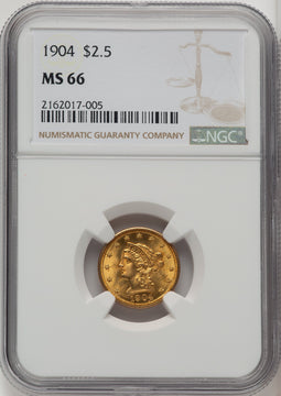 1904 $2.50 Liberty Quarter Eagle NGC MS66 (773047003)
