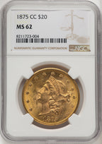 1875-CC $20 Liberty Double Eagle NGC MS62 (572156002)