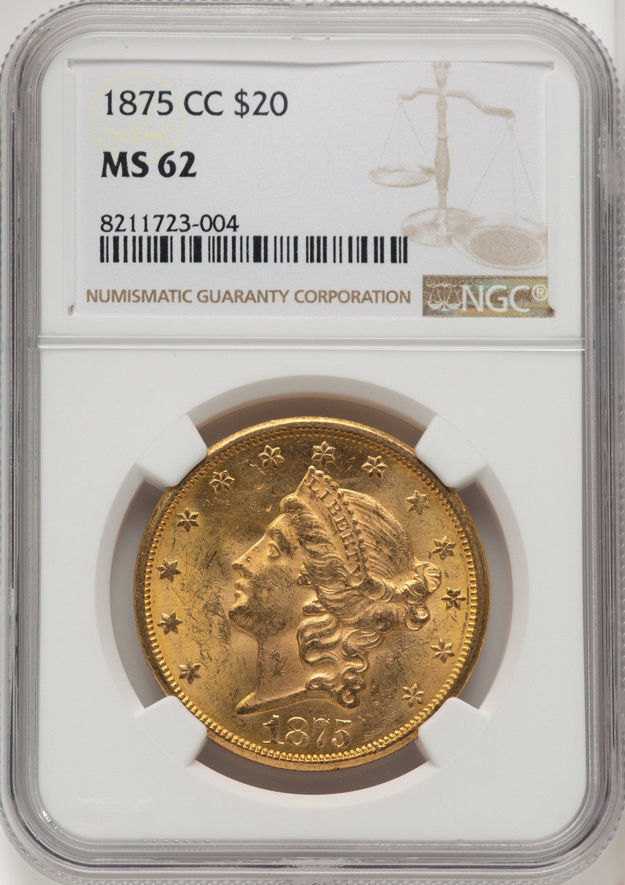 1875-CC $20 Liberty Double Eagle NGC MS62 (572156002)