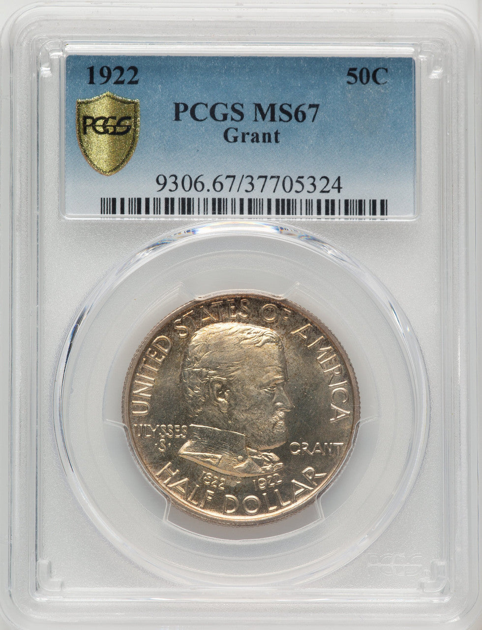 1922 50C Grant No Star Commemorative Silver PCGS MS67