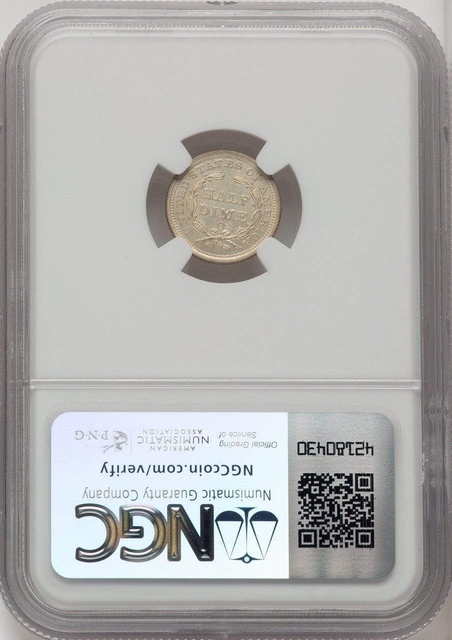 1854-O H10C ARROWS Seated Half Dime NGC MS64