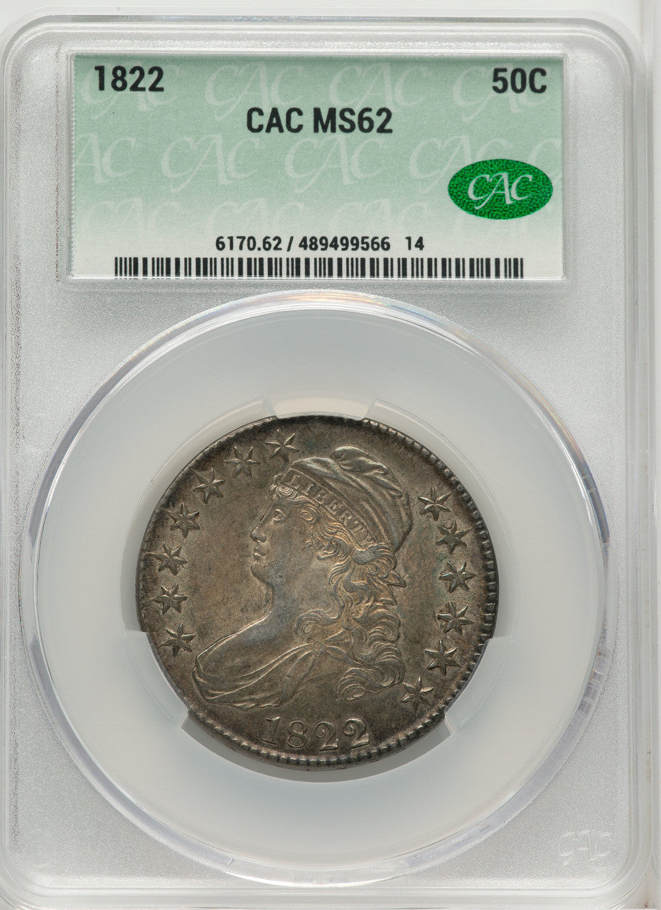 1822 50C Bust Half Dollar CACG MS62