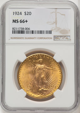 1924 $20 Saint Saint-Gaudens Double Eagle NGC MS66+ (771918011)