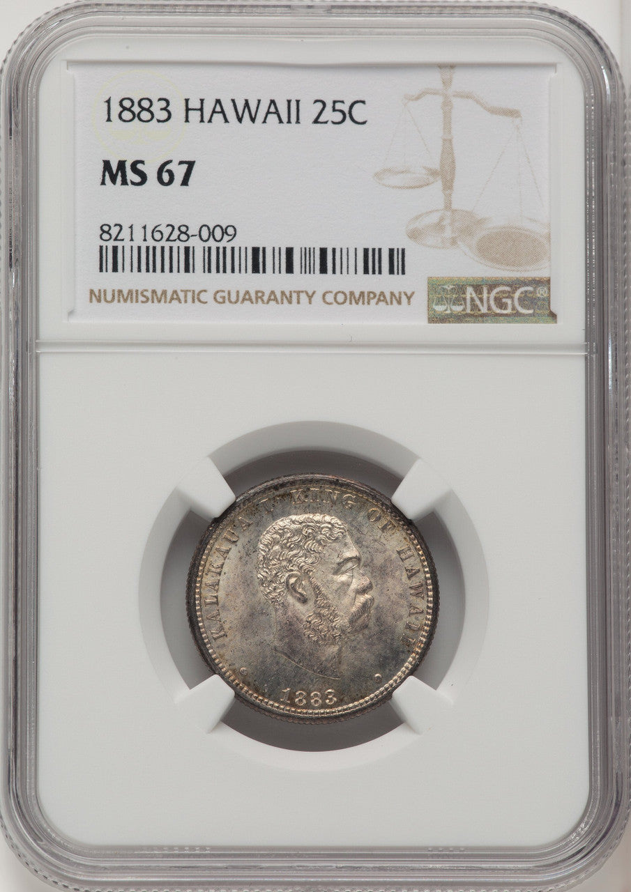 1883 Hawaii Quarter Coins of Hawaii NGC MS67
