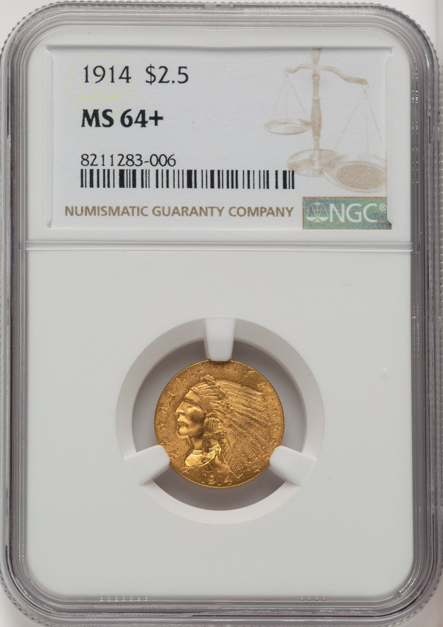 1914 $2.50 Indian Quarter Eagle NGC MS64+ (769295024)