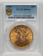 1901 $20 Liberty Double Eagle PCGS MS64+